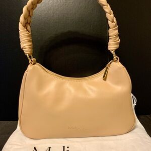 Cream Braided-Handle Mali + Lili Shoulder Bag